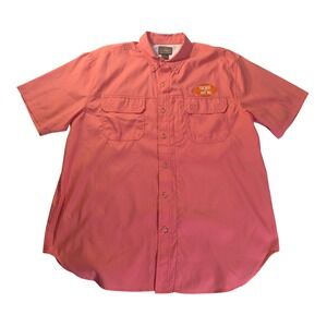 C.E. Schmidt SMW17-06A Mens XL Short Sleeve Fishing Work Shirt Coral UPF 30+